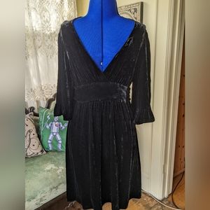 Betsey Johnson black velvet boho dress sz 4